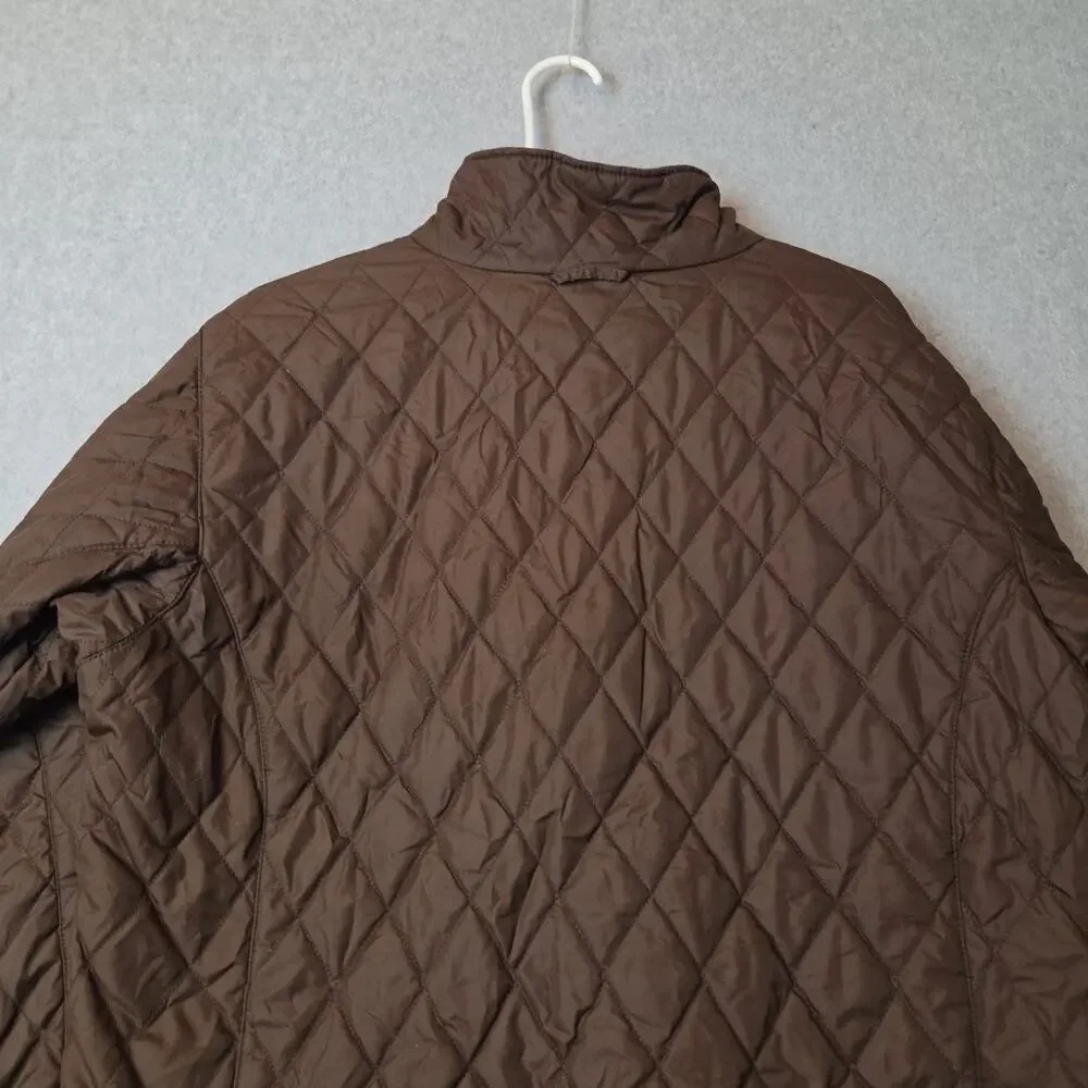 Columbia Interchange Brown LS Quilted Zip Up Puffer Jacket Women's XL Pockets - Picture 7 of 12